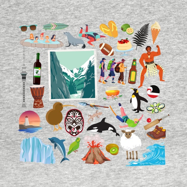 New Zealand Travel Icons by FancyPlanet